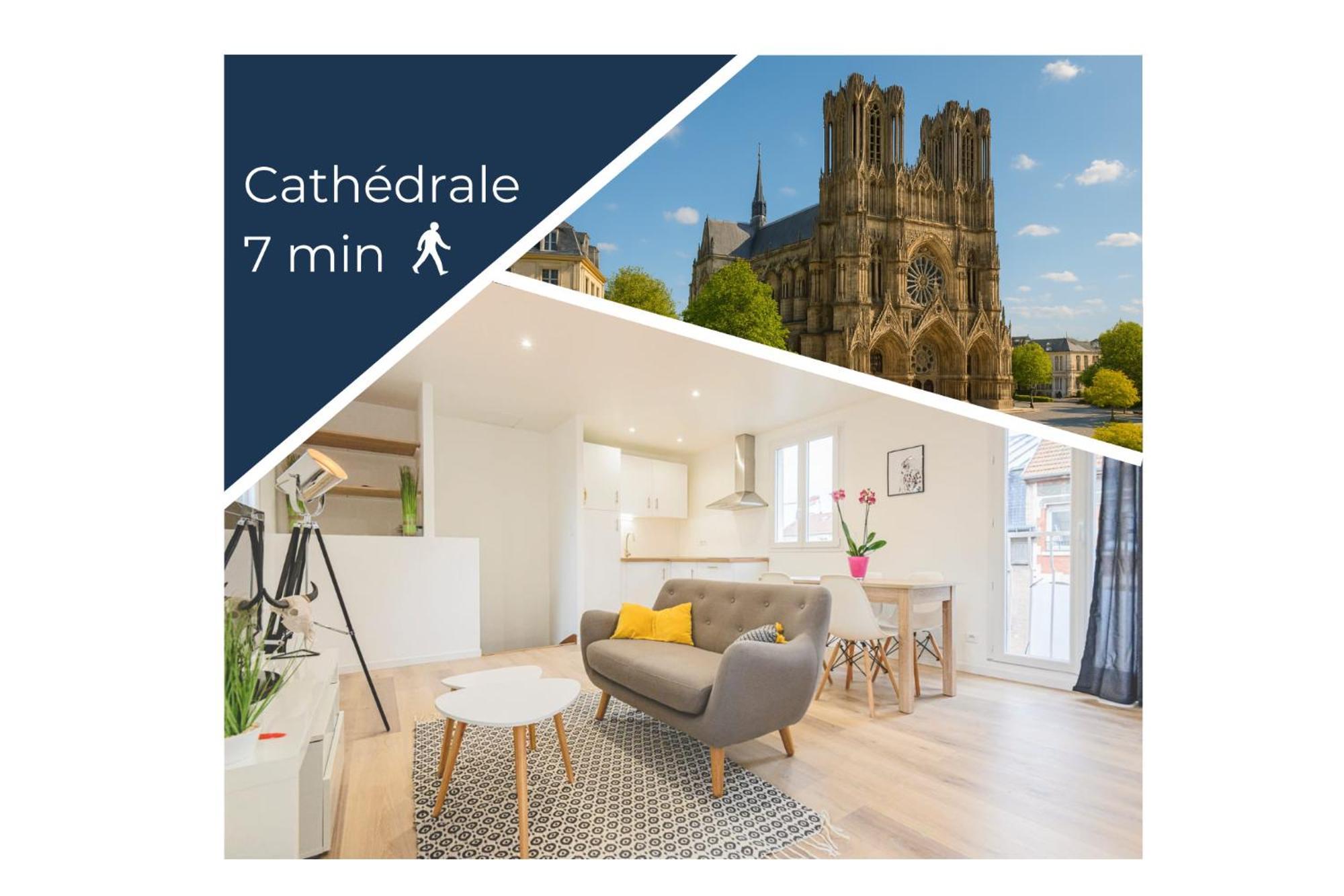 Appartement Lumineux Proche Cathedrale Reims Esterno foto